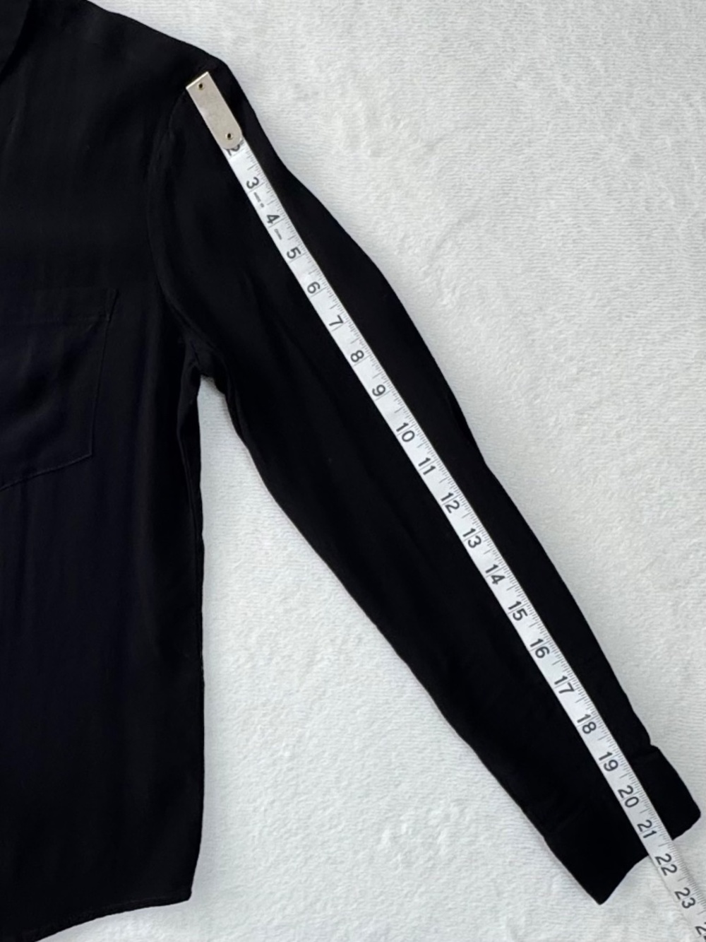 Lord & Taylor Long Sleeve Button Down Pocket Viscose Shirt Black Petite Small - Picture 15 of 15